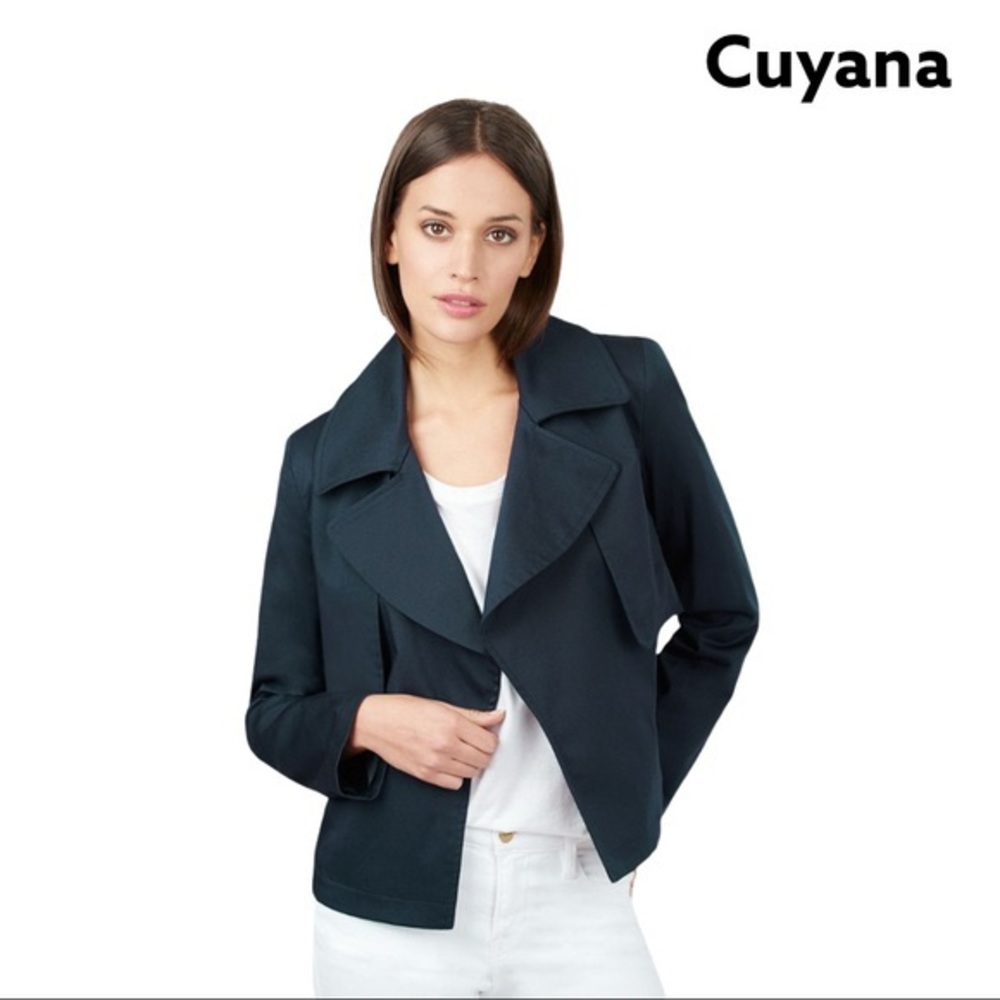 NWOT Cuyana cropped trench wool coat